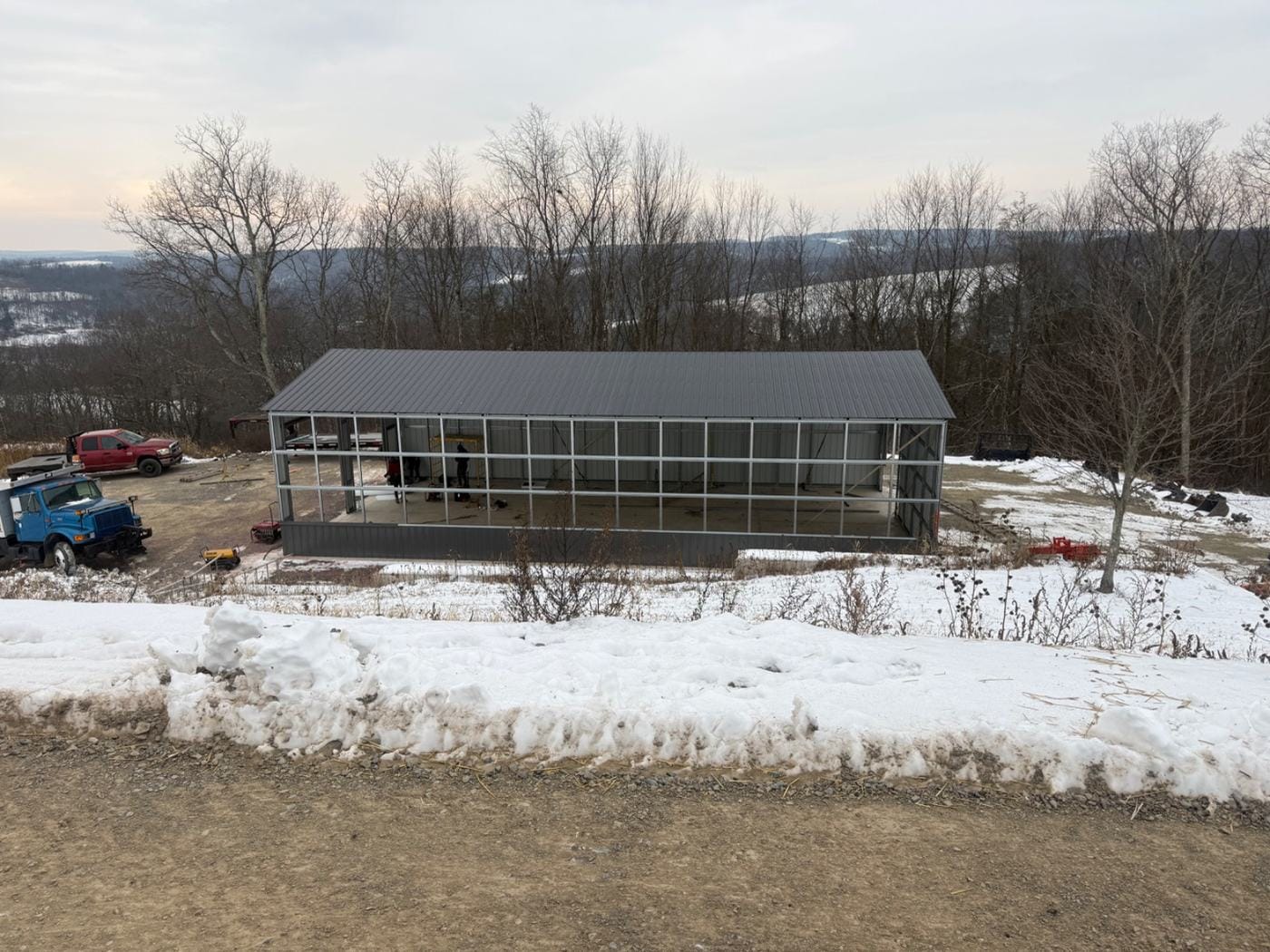 The building framed in on the same hilltop site.
